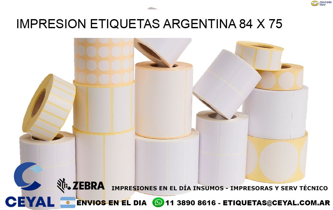 IMPRESION ETIQUETAS ARGENTINA 84 x 75