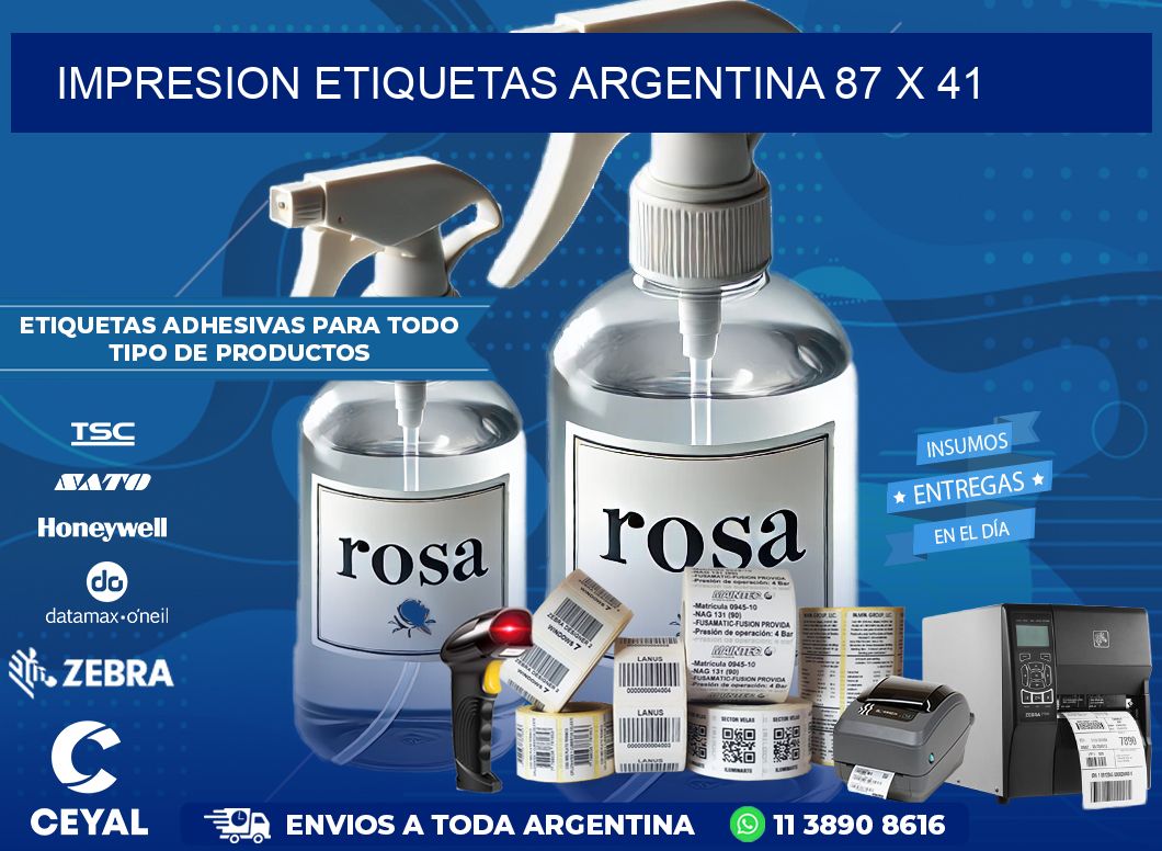 IMPRESION ETIQUETAS ARGENTINA 87 x 41