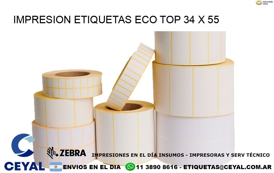 IMPRESION ETIQUETAS ECO TOP 34 x 55