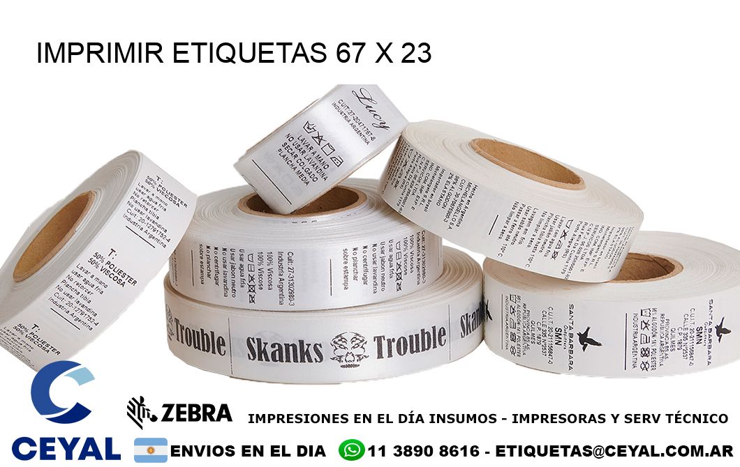 IMPRIMIR ETIQUETAS 67 x 23