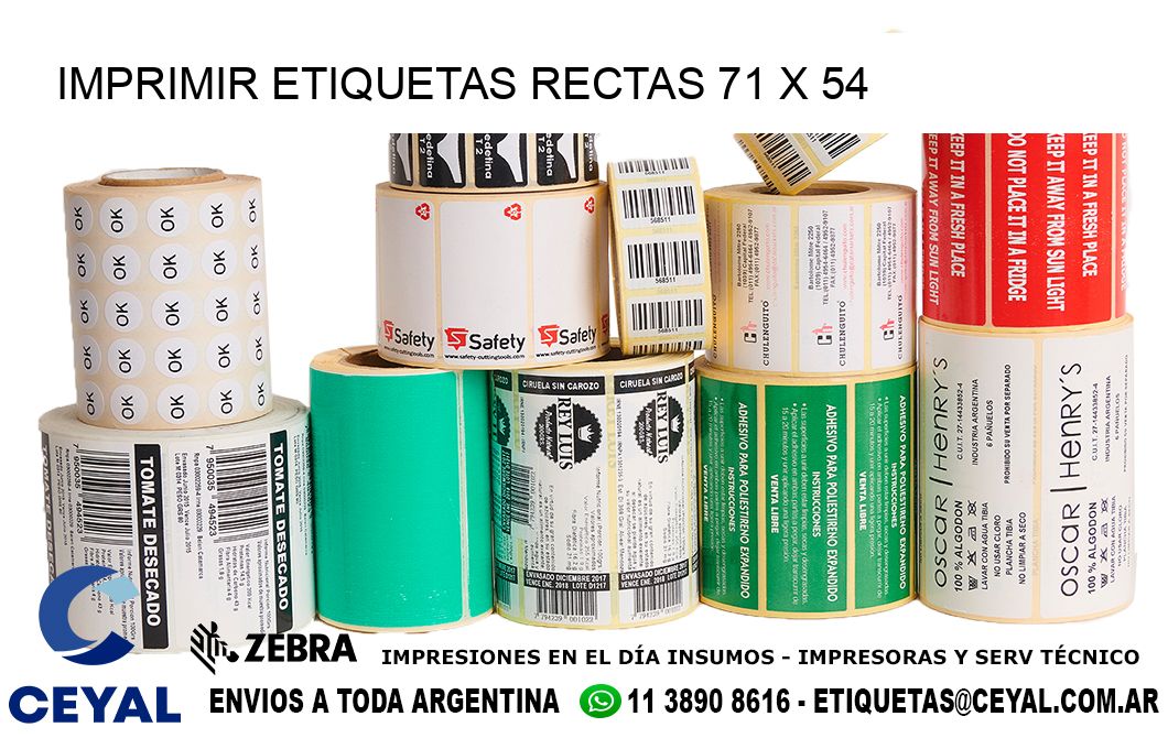 IMPRIMIR ETIQUETAS RECTAS 71 x 54