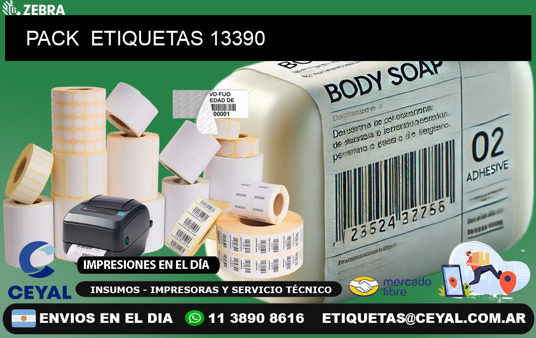 PACK  ETIQUETAS 13390