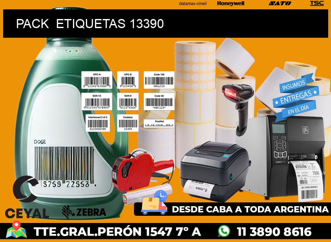 PACK  ETIQUETAS 13390