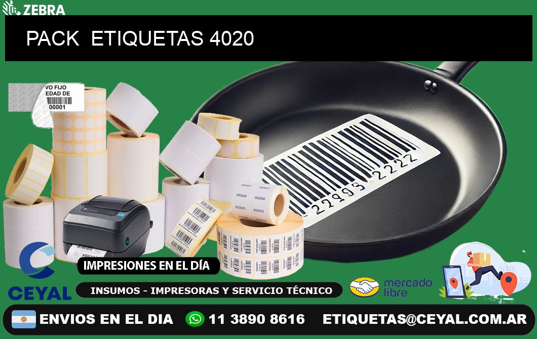 PACK  ETIQUETAS 4020