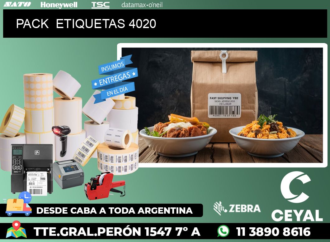 PACK  ETIQUETAS 4020