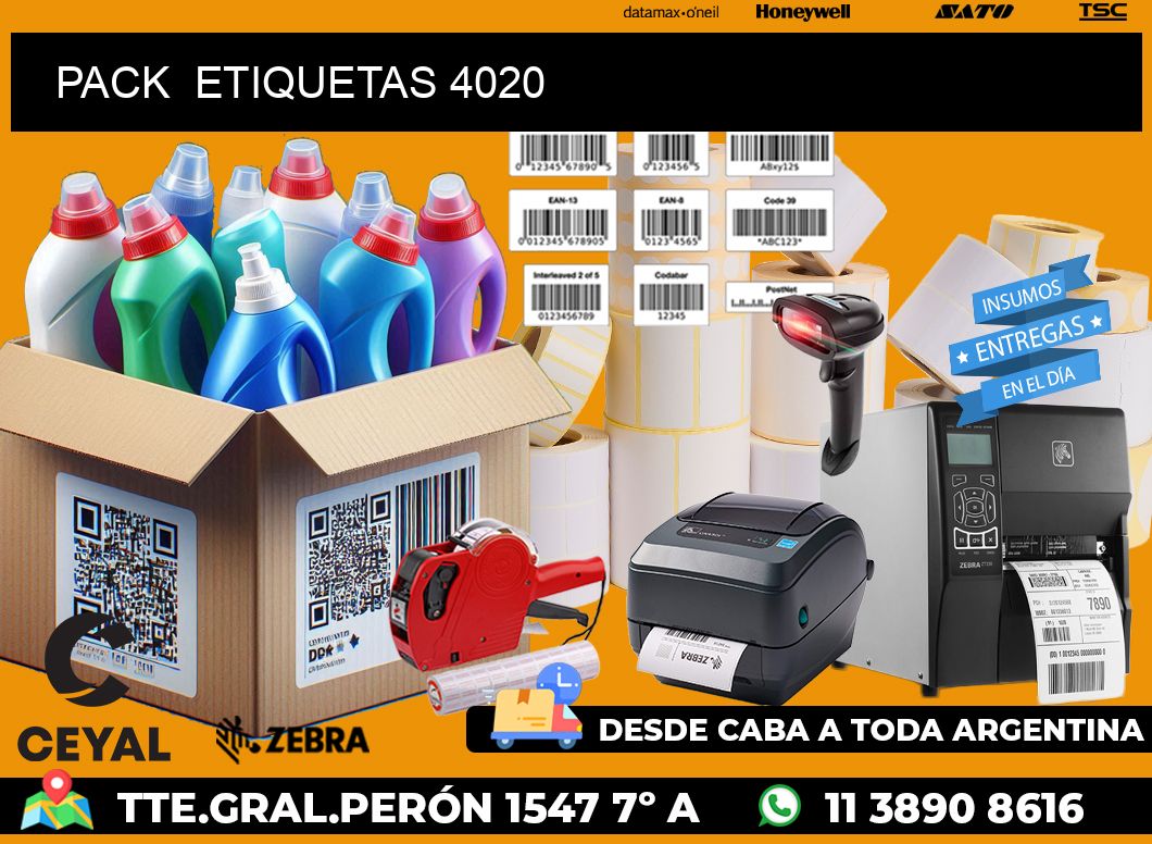 PACK  ETIQUETAS 4020