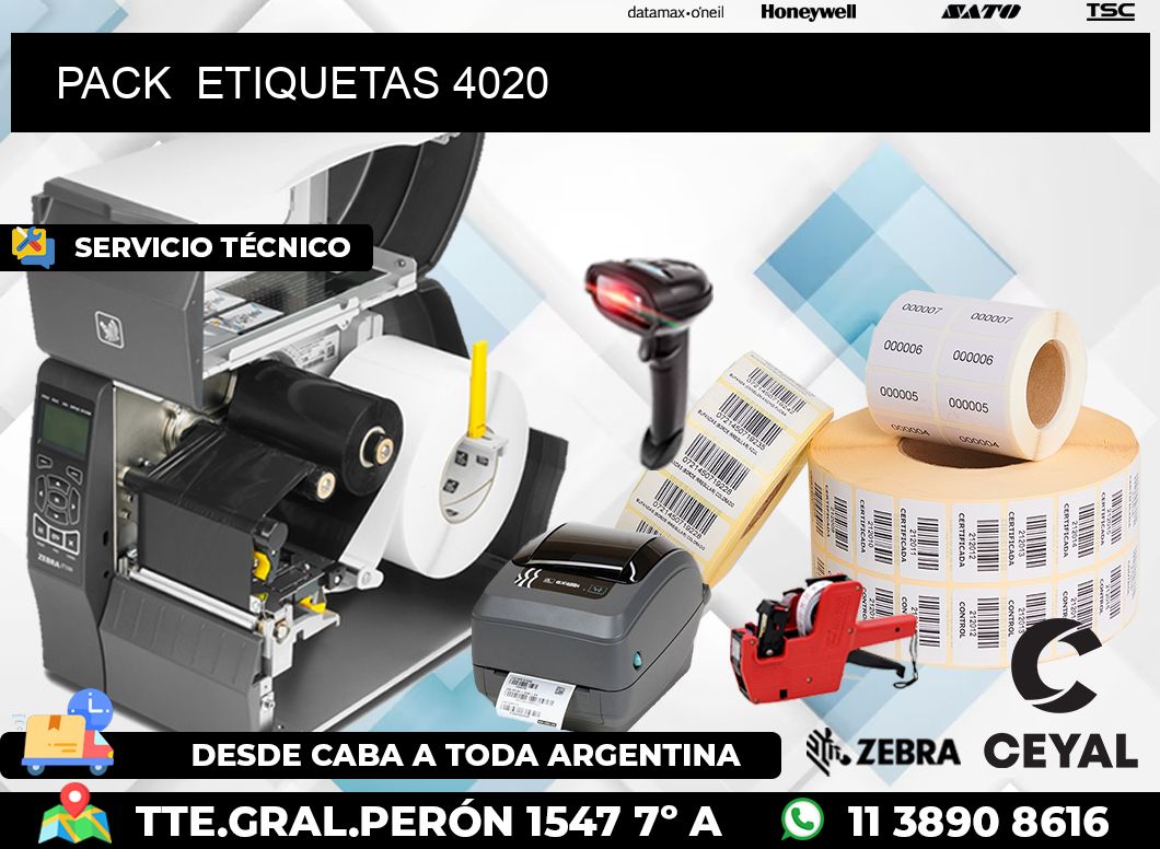 PACK  ETIQUETAS 4020