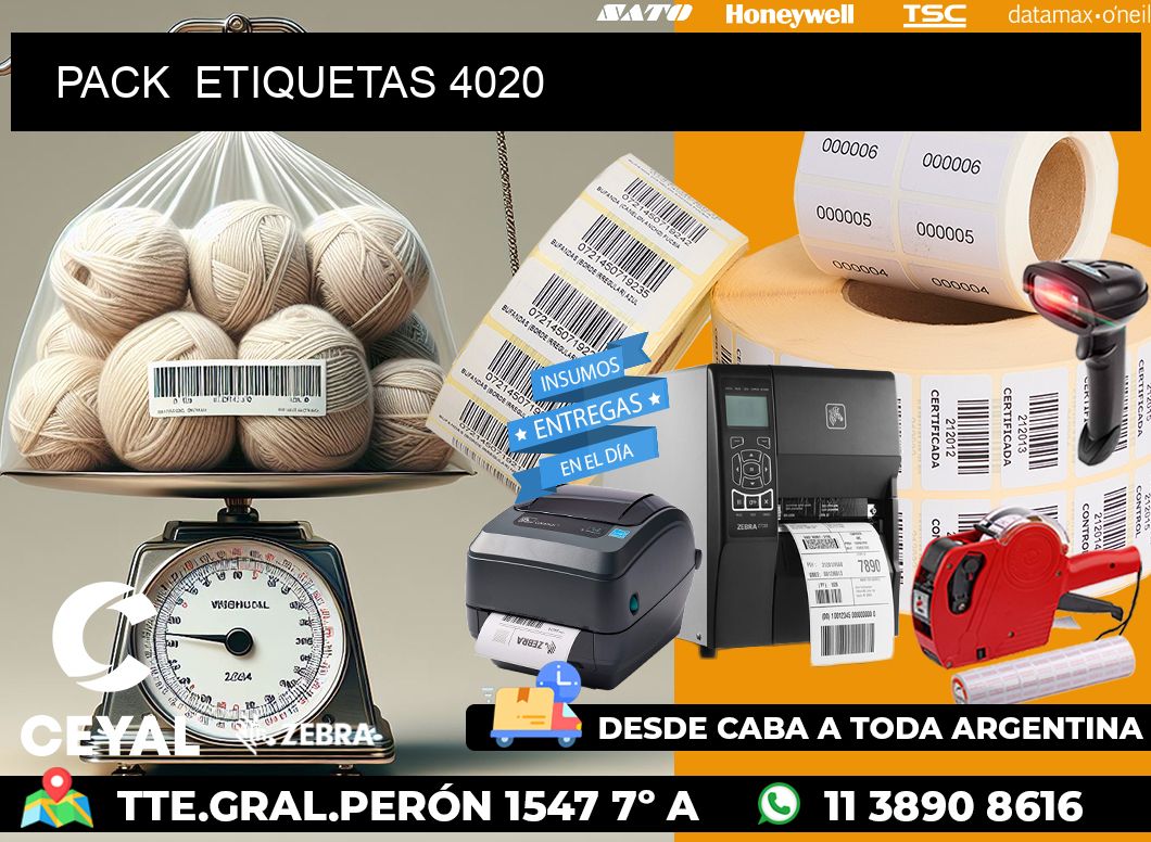 PACK  ETIQUETAS 4020