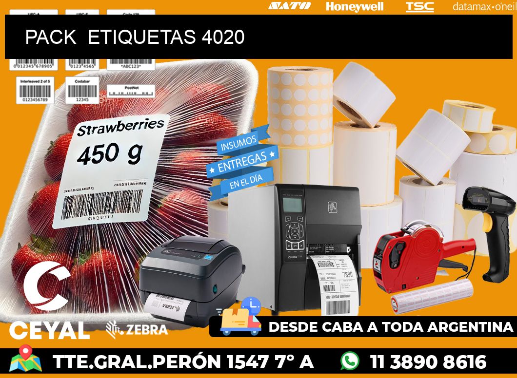 PACK  ETIQUETAS 4020