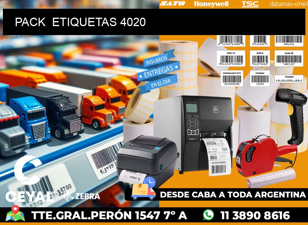 PACK  ETIQUETAS 4020