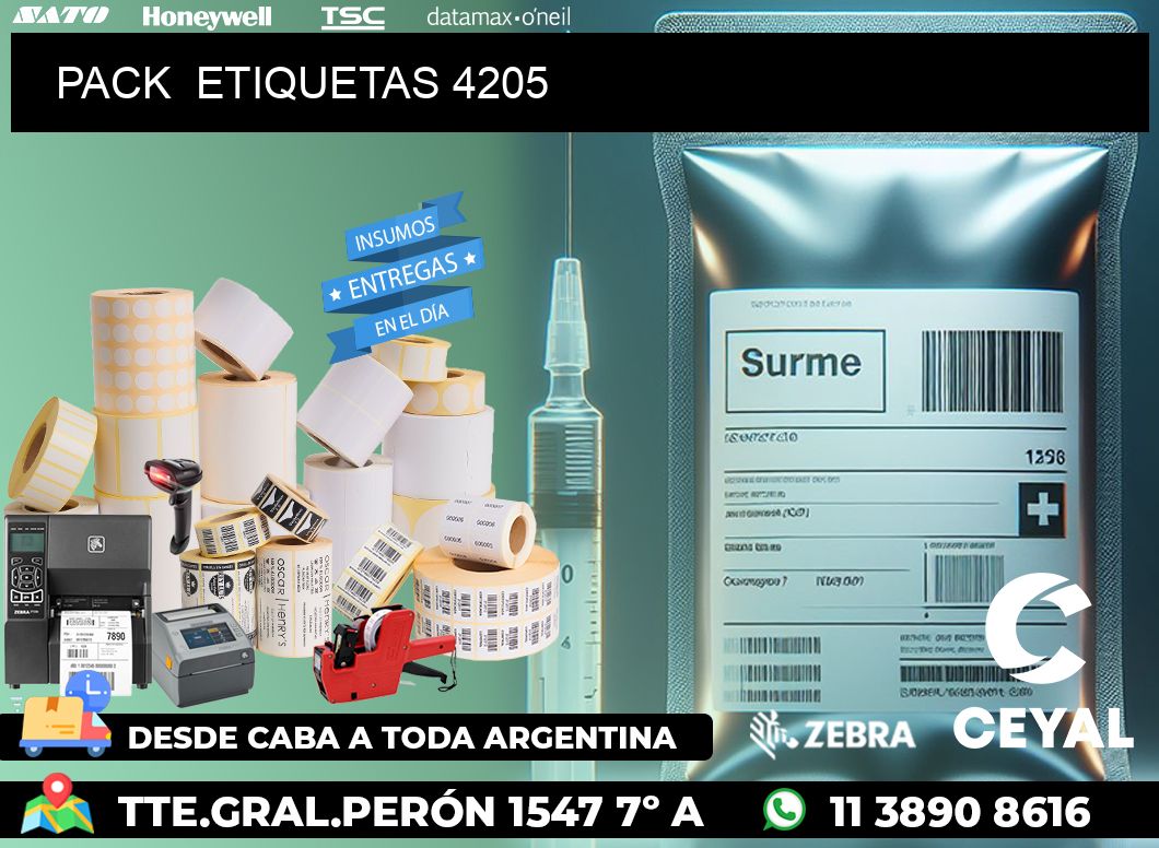 PACK  ETIQUETAS 4205