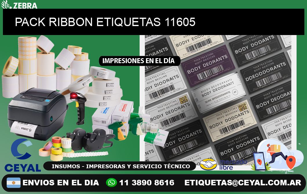 PACK RIBBON ETIQUETAS 11605