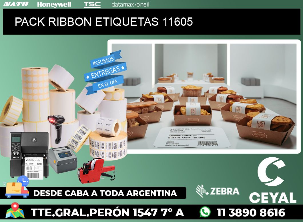 PACK RIBBON ETIQUETAS 11605