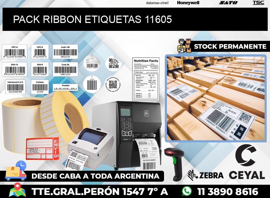 PACK RIBBON ETIQUETAS 11605