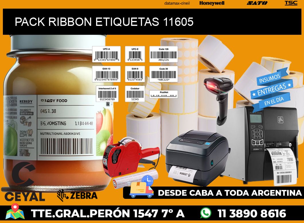 PACK RIBBON ETIQUETAS 11605