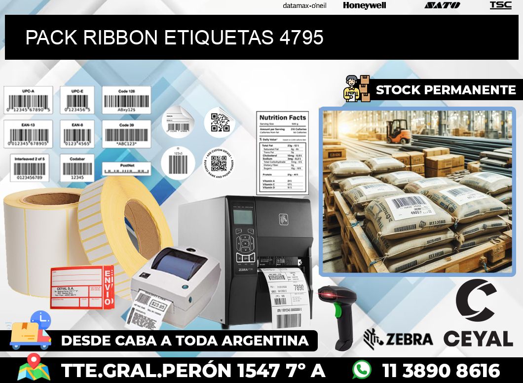 PACK RIBBON ETIQUETAS 4795