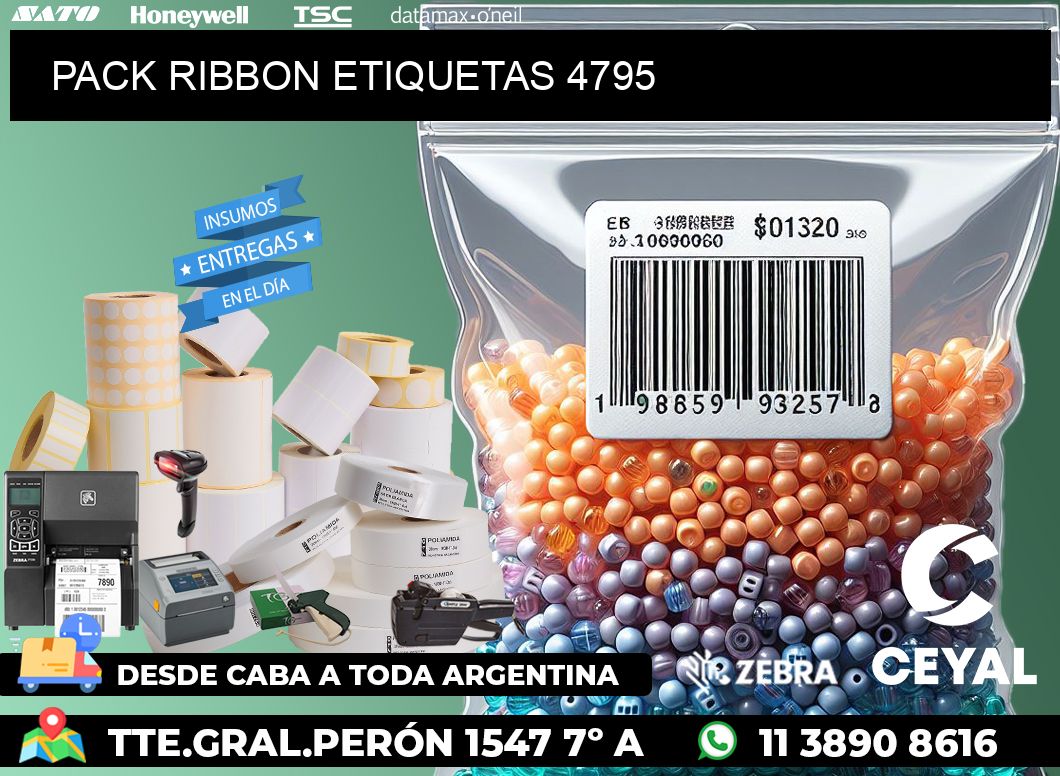 PACK RIBBON ETIQUETAS 4795