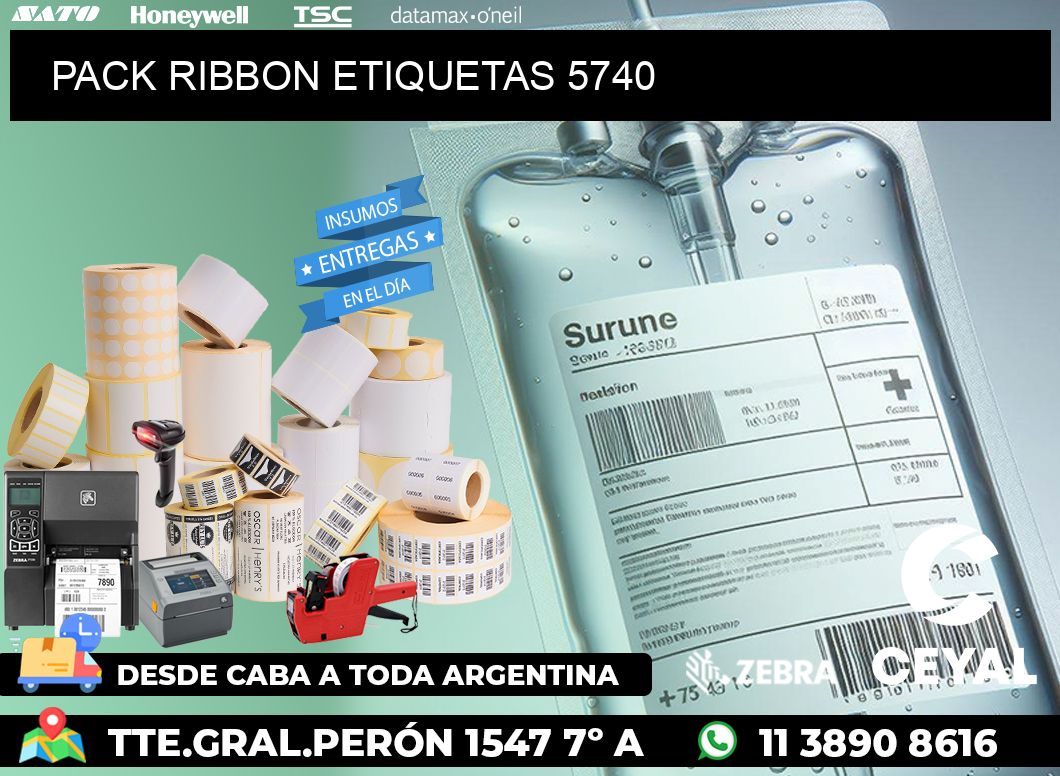 PACK RIBBON ETIQUETAS 5740