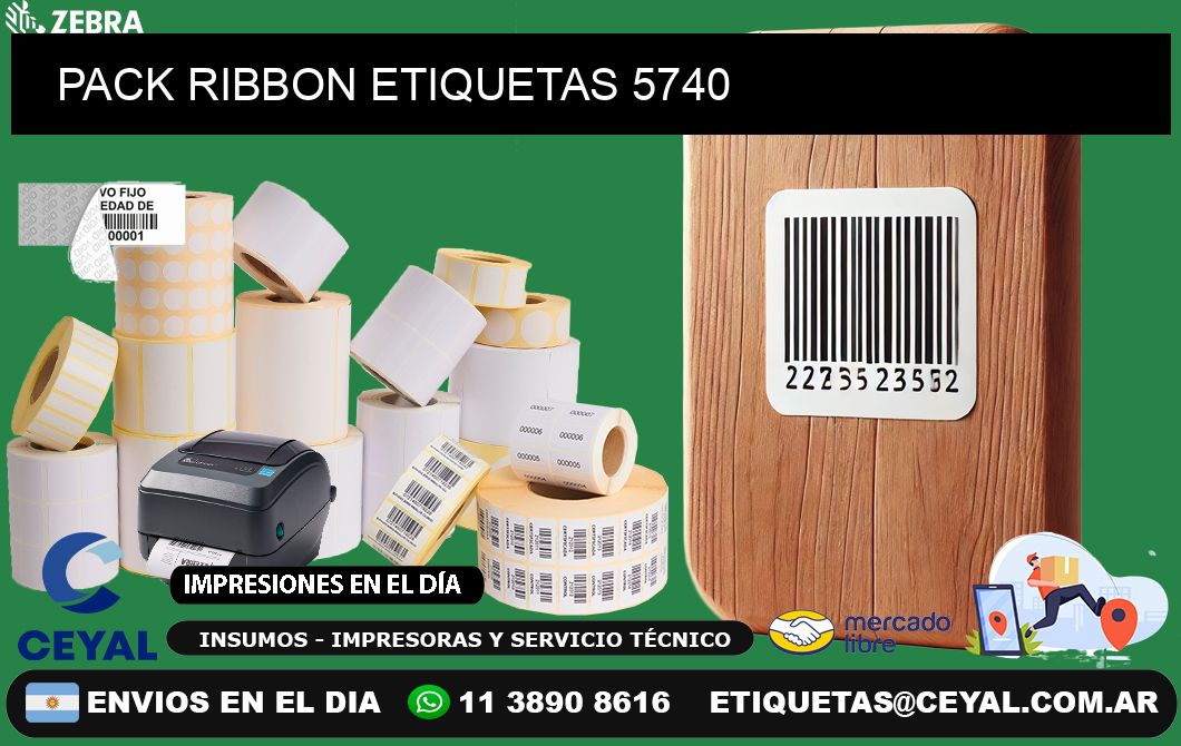 PACK RIBBON ETIQUETAS 5740