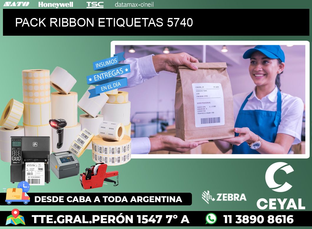 PACK RIBBON ETIQUETAS 5740