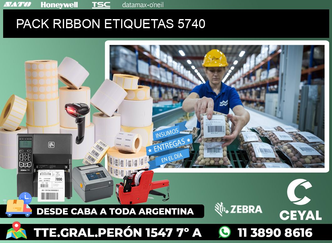 PACK RIBBON ETIQUETAS 5740