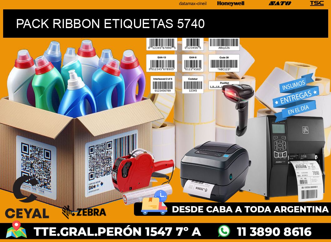 PACK RIBBON ETIQUETAS 5740