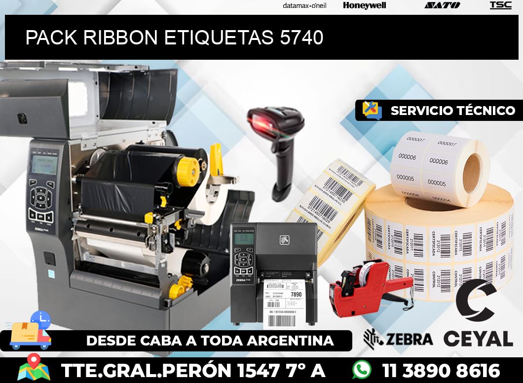 PACK RIBBON ETIQUETAS 5740