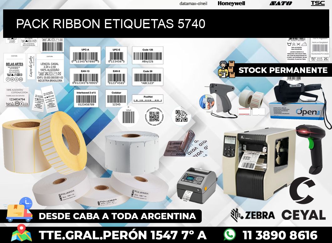 PACK RIBBON ETIQUETAS 5740