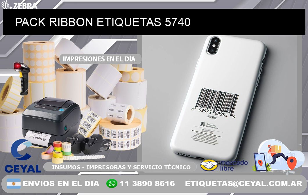 PACK RIBBON ETIQUETAS 5740