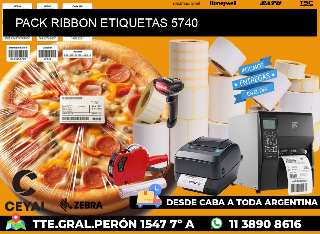 PACK RIBBON ETIQUETAS 5740