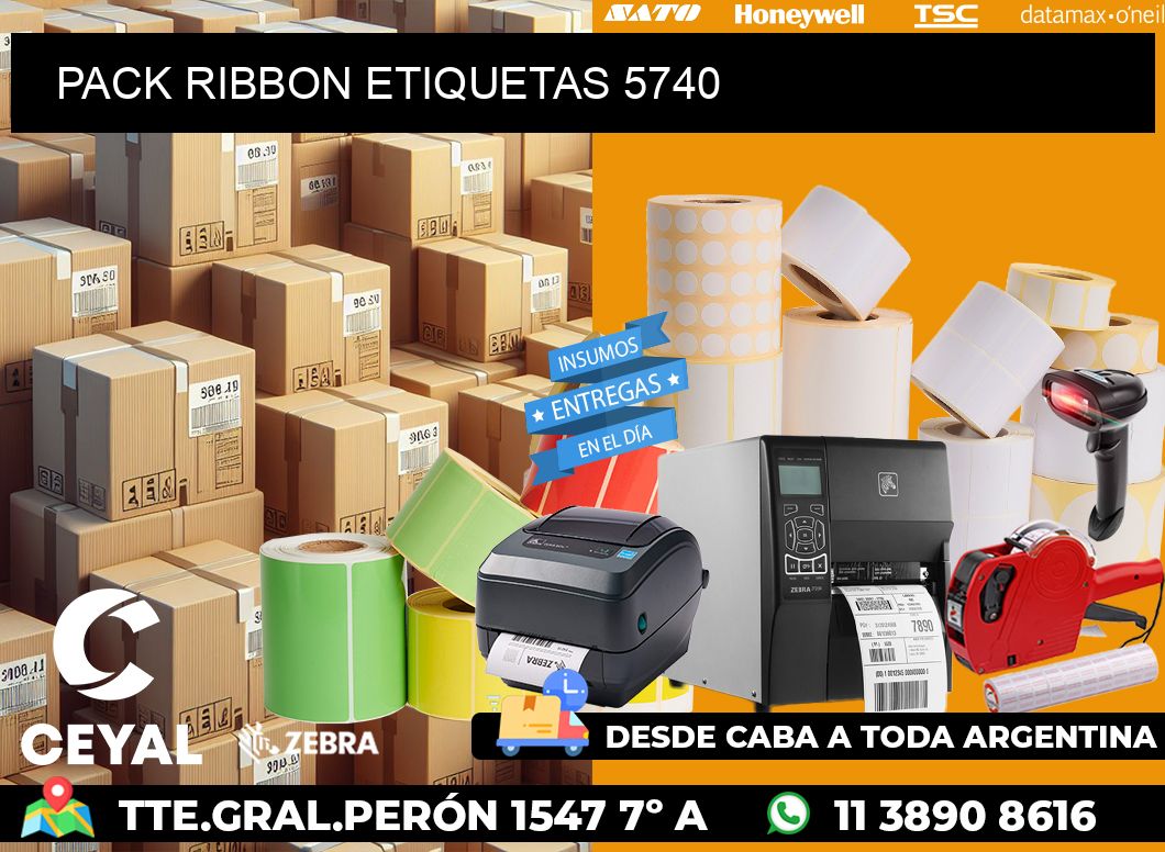 PACK RIBBON ETIQUETAS 5740