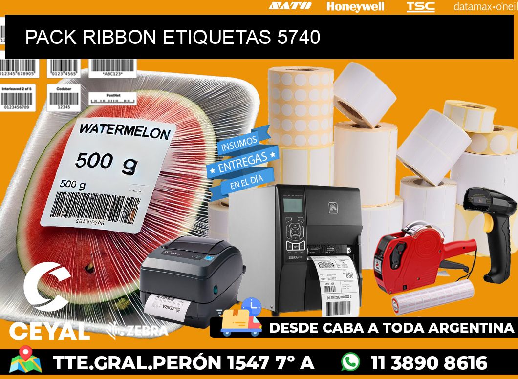 PACK RIBBON ETIQUETAS 5740