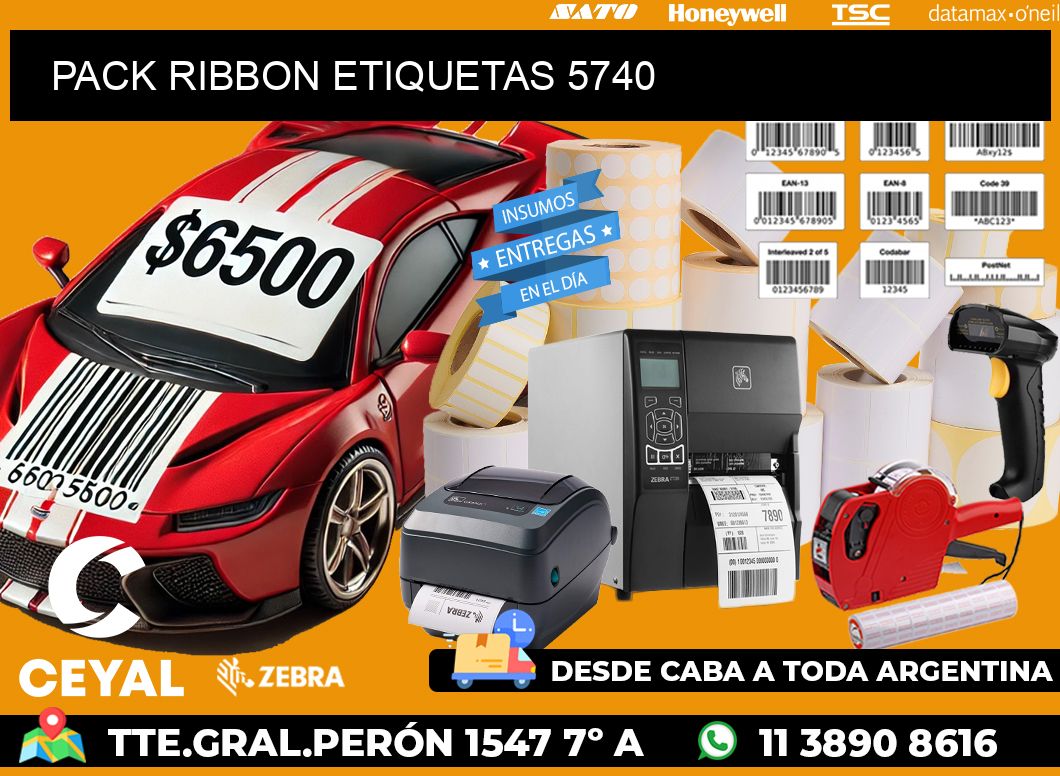 PACK RIBBON ETIQUETAS 5740