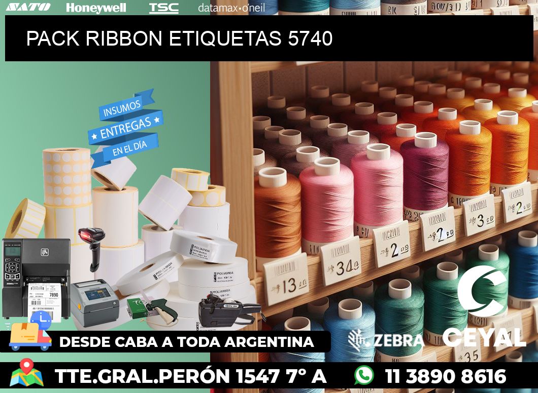 PACK RIBBON ETIQUETAS 5740