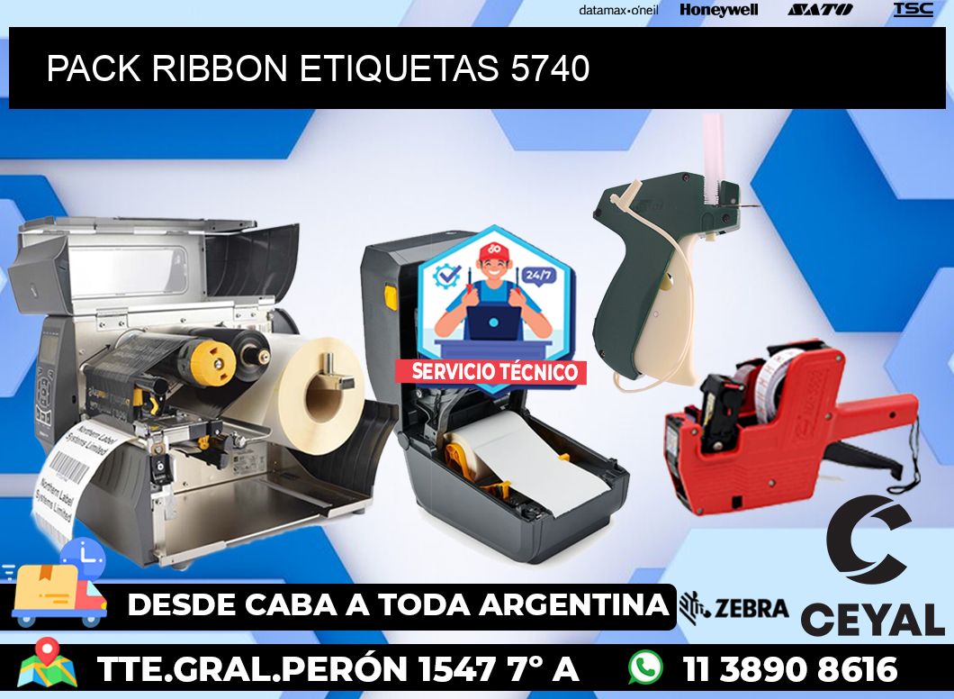 PACK RIBBON ETIQUETAS 5740