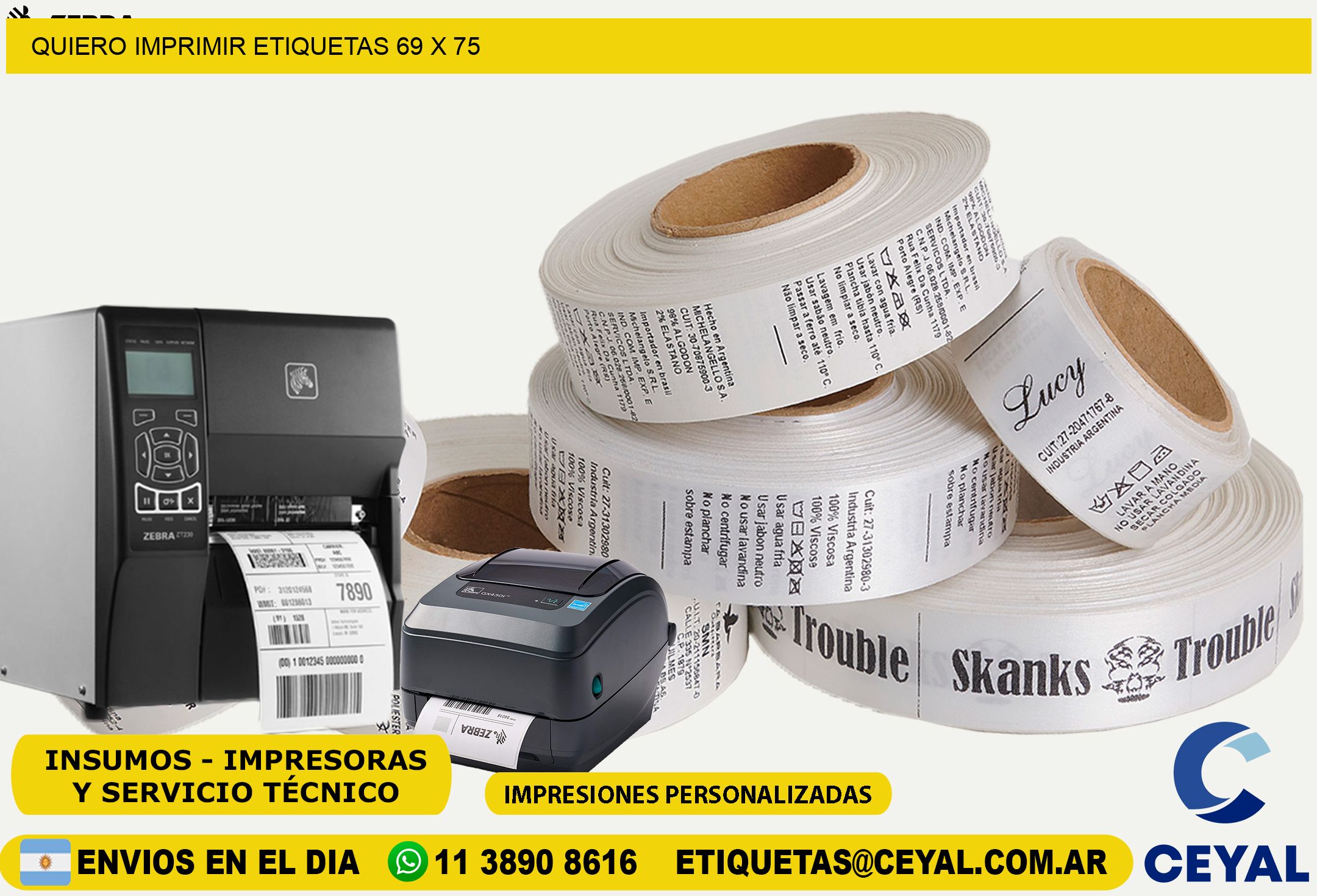 QUIERO IMPRIMIR ETIQUETAS 69 x 75