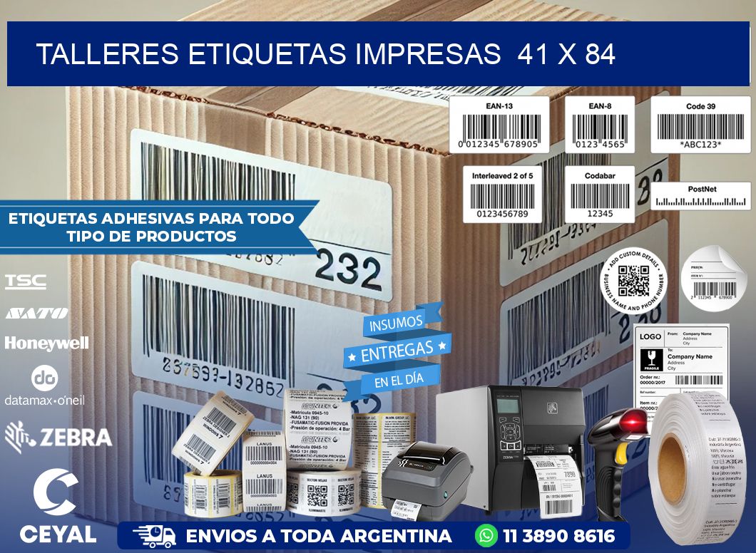 TALLERES ETIQUETAS IMPRESAS  41 x 84