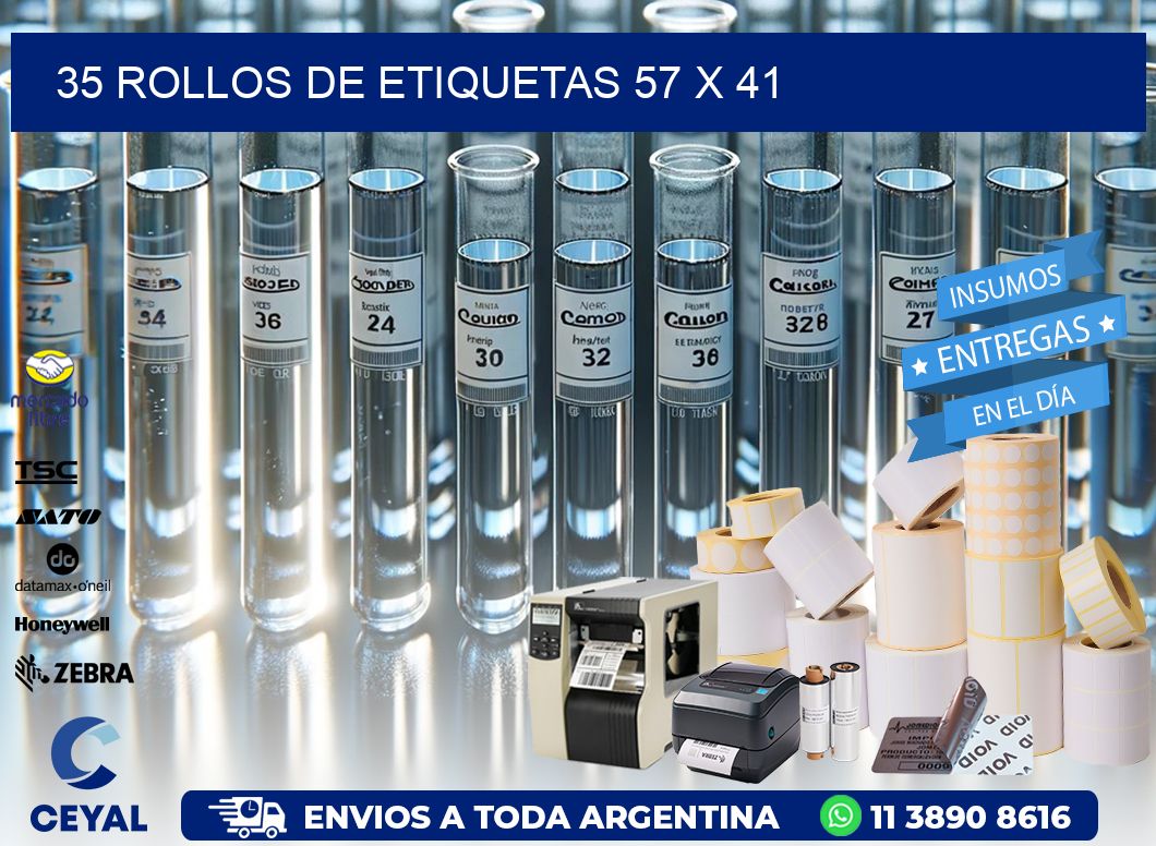 35 ROLLOS DE ETIQUETAS 57 x 41