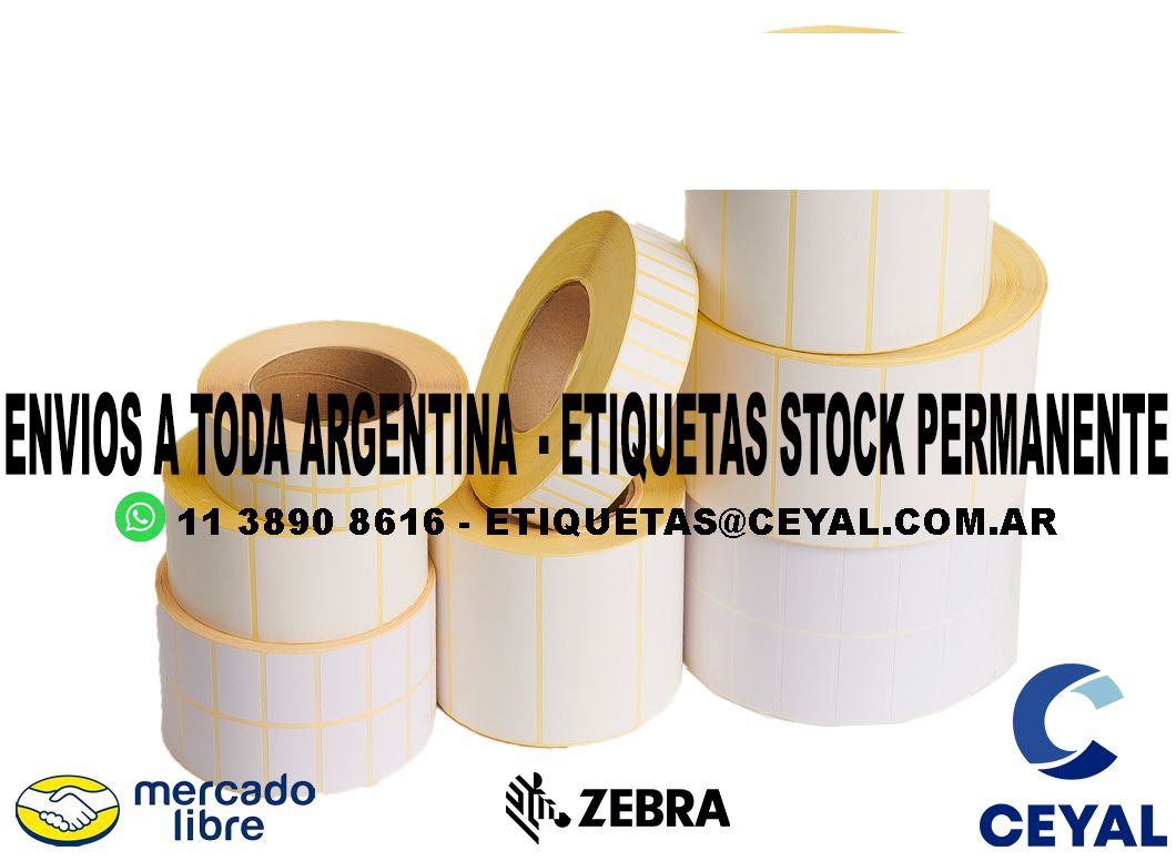 50 ROLLOS  ETIQUETAS DE PAPEL TERMICO 85 x 40 X 2000 UNIDADES