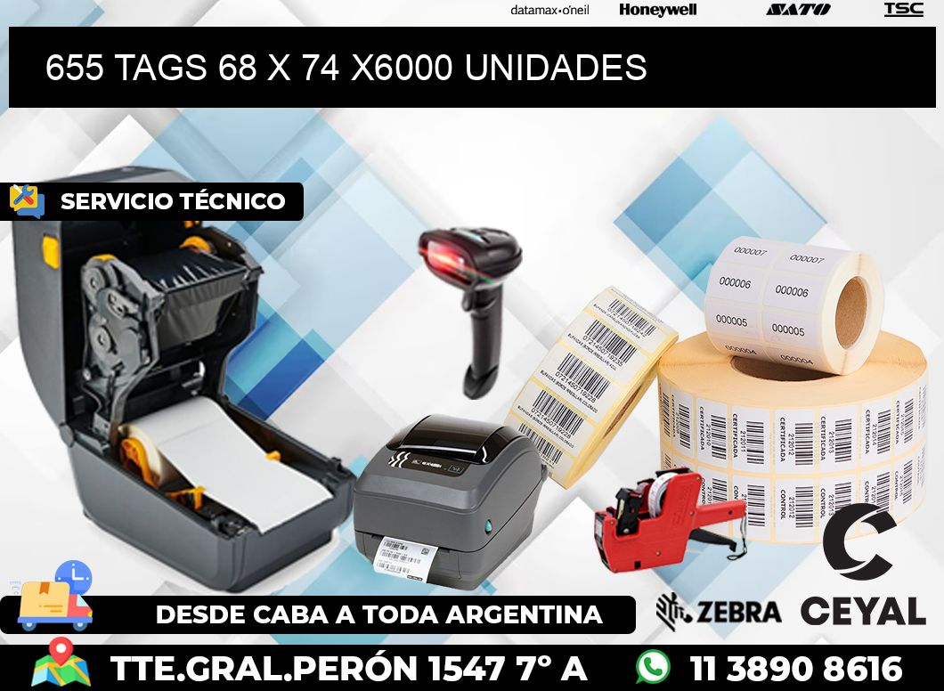 655 TAGS 68 x 74 X6000 UNIDADES