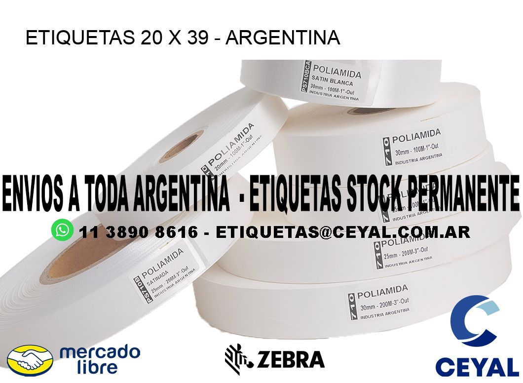 ETIQUETAS 20 x 39 - ARGENTINA