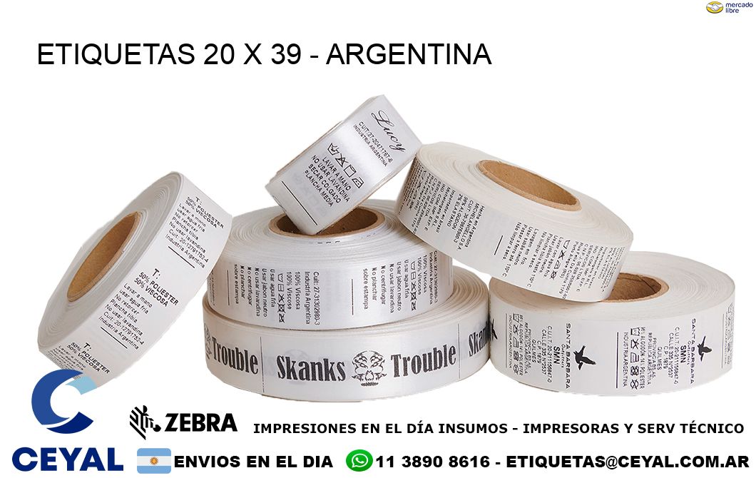 ETIQUETAS 20 x 39 - ARGENTINA