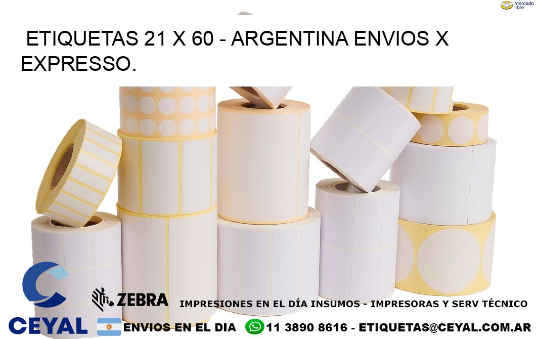 ETIQUETAS 21 x 60 – ARGENTINA ENVIOS X EXPRESSO.