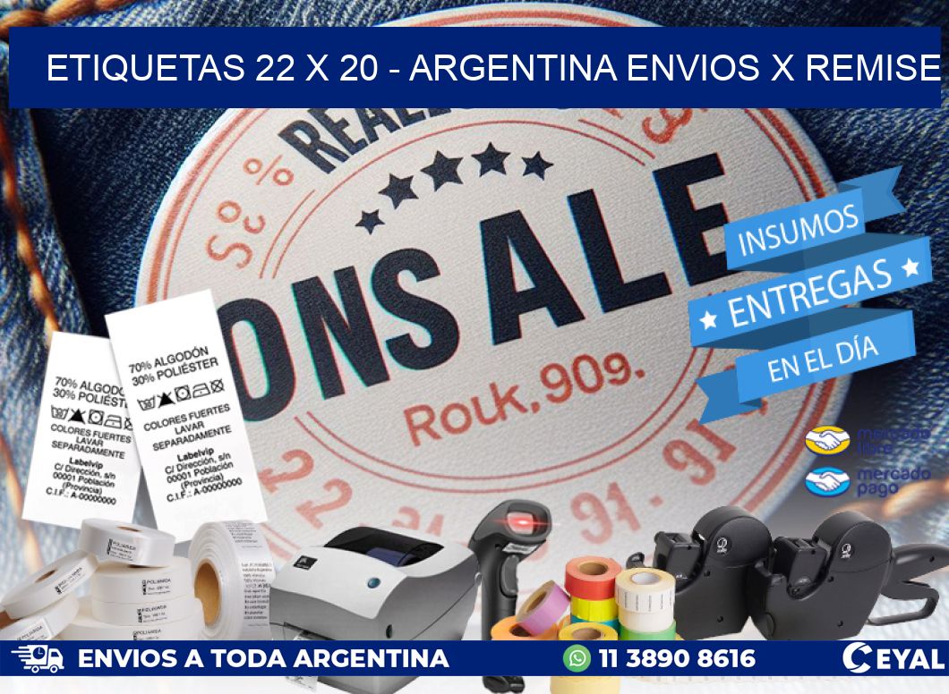 ETIQUETAS 22 x 20 - ARGENTINA ENVIOS X REMISE