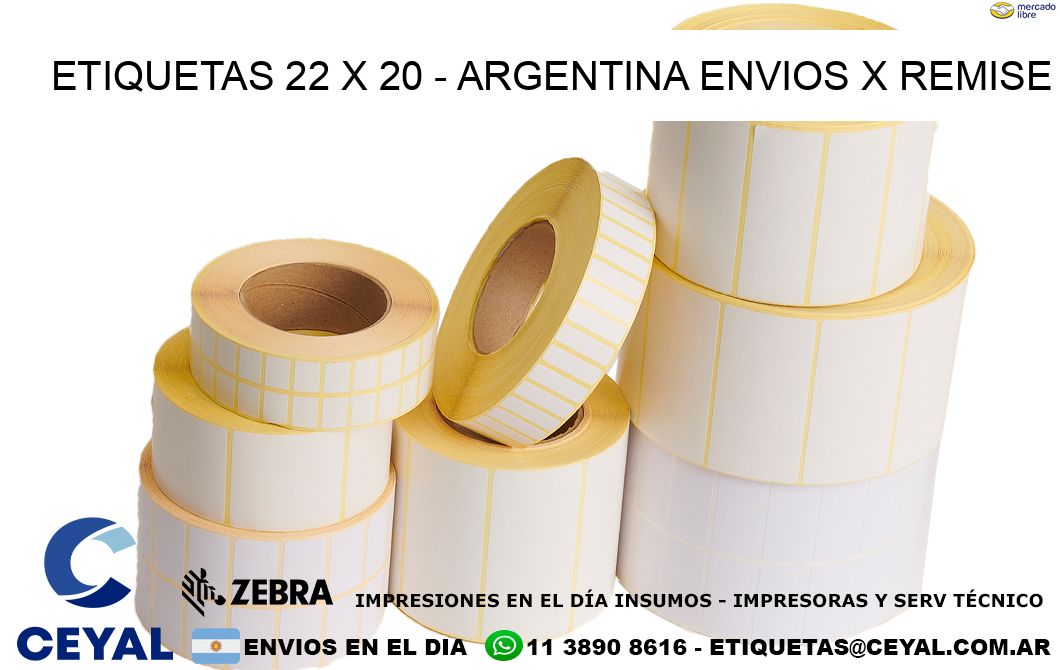 ETIQUETAS 22 x 20 - ARGENTINA ENVIOS X REMISE