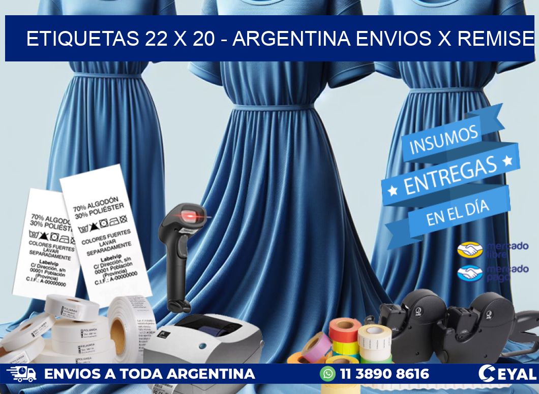 ETIQUETAS 22 x 20 – ARGENTINA ENVIOS X REMISE