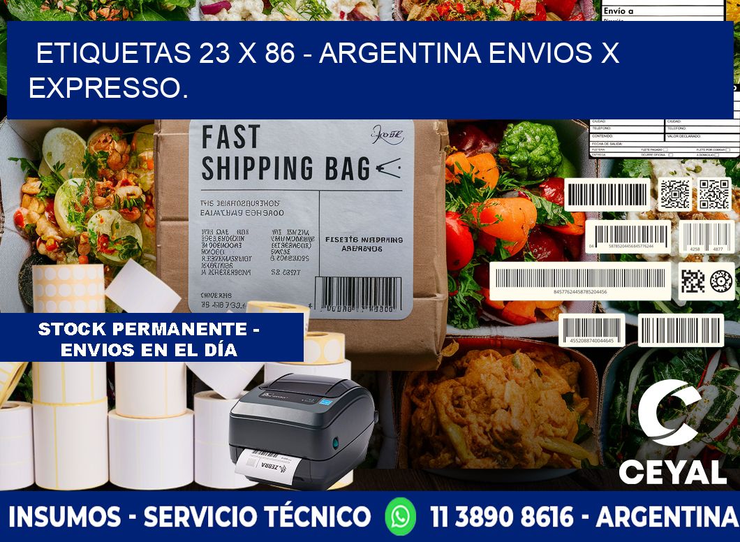ETIQUETAS 23 x 86 - ARGENTINA ENVIOS X EXPRESSO.