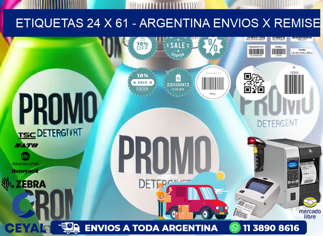 ETIQUETAS 24 x 61 - ARGENTINA ENVIOS X REMISE