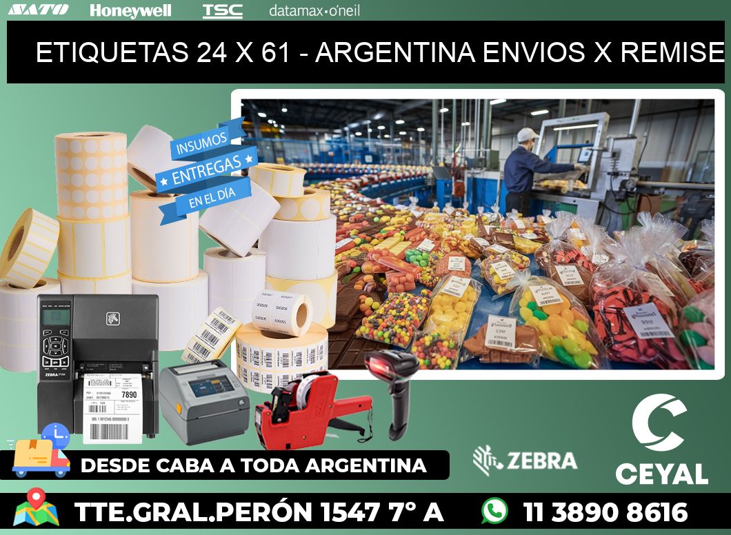 ETIQUETAS 24 x 61 - ARGENTINA ENVIOS X REMISE