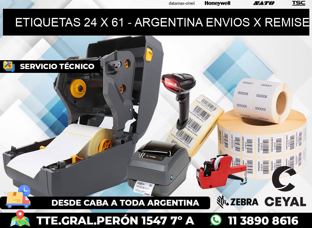 ETIQUETAS 24 x 61 - ARGENTINA ENVIOS X REMISE